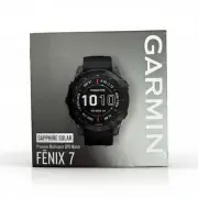 Garmin Fenix 7 Sapphire Solar GPS Watch - DLC Titanium Carbon Gray/Black NEW!