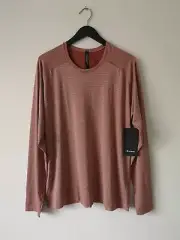 NWT LULULEMON CYNN/WHT/BLGN Pink Multi Stripe Metal Vent Tech LS Top Men's XXL