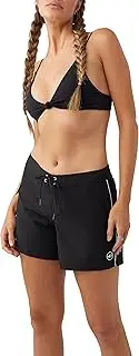 [O'Neill] Women's 3" Boardshorts - Stretchy Swim Shorts for Women - Beach Shorts for Swimming and Surfing, Black | Saltwater Solids Whitecap 5, 9