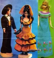 KEN & BARBIE SPANISH COSTUMES crocheted & knitted dress - COPY doll patterns