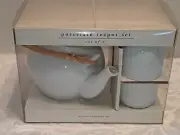 Pier 1 Imports White Porcelain China Tea Set Teapot and 4 Cups