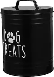 Dog Food Storage Tank Dog Biscuits Large Dog Food Container Dog Treat Station Container for Dog Food Large Dog Treat Container Storage Bin for Dog Food Dog Treat Jars Iron Black