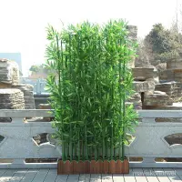 在飛比找蝦皮購物優惠-仿真竹子裝飾假竹子隔斷屏風加密塑料竹子室內仿真綠植物盆栽裝飾