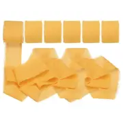 1" x 7Yd Chiffon Silk Ribbon, 6 Rolls Handmade Fringe Fabric, Light Orange