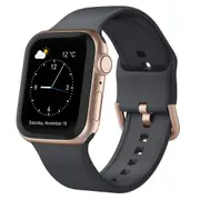 For Apple Watch Series 5,40-mm Case,Pin Buckle Silicone Watch Band,Dark Grey