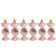 Catzon 6 Pcs Sweet Candy Hanging Ornaments for Christmas Tree Party Decor-Rose Gold