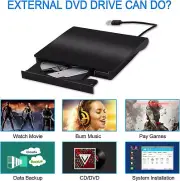 Slim External DVD/CD±RW Writer Drive Burner Reader Player Laptop USB and TF/SD