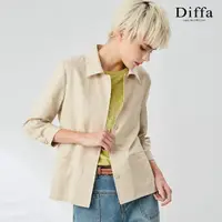 在飛比找momo購物網優惠-【Diffa】質感襯衫領設計上衣-女