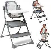The First Years Convertible Toddler Tower Step Stool and Baby High Chair - Foldable Grow with Me High Chair and Toddler Step Stool - Adjustable and Easy to Clean