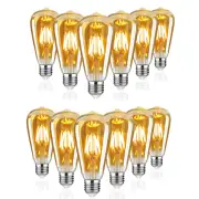 12XVintage Filament LED Edison Bulbs Amber Lamp E27 Decorative Industrial Light.