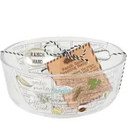 Mud Pie Ranch Dressing Glass Tidbit, bowl 3" x 5 3/4" | spoon 4", CLEAR