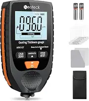 Neoteck Car Paint Coating Thickness Gauge Handheld with LCD Display Backlight for Steel and Aluminium Base Metal Cars 0-1500μm (Black Orange)