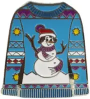 Awesome Ugly Christmas Sweater Snow Woman Golf Ball Marker & Snowflake Hat Clip