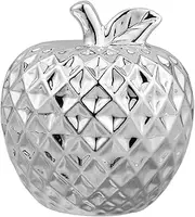 Ceramic Apple Ornament Fruit Table Ornament Apple Photo Prop Apple Adornment Ceramic Apple Craft Ceramic Ornament Ceramic Craft Ceramic Small Porcelain Silver PAMINGONO