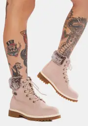 [Lugz] Soft Pink Convoy Faux Fur 6 Inch Boots