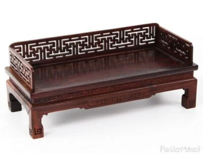 Rosewood Carved Rack Buddha Statue Craft Collection Display Wooden Base Holder