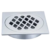 Kinetic 100mm Chrome Plated Square Diamond Floor Grate Plumbing Fixtures