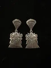 Navajo Steven J Begay (d.) Sterling Silver Post Earrings