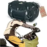Odinsberg Multifunctional Motorcycle Handlebar Bag Tool Fork Front Tail Frame Side Small Storage Compartment Pouch for Motorbike Bicycle Snowmobile Quad ATV Moto,Black,(Valhalla-Bar-Bag-BK-M V1)