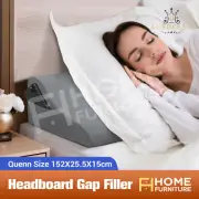 Bed Headboard Gap Filler Wedge Pillow Long Sleep Support Cushion Cover w/ Pocket
