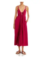 REBECCA TAYLOR Womens Pink Tie Open Back Unlined Tea-Length Fit + Flare Dress 14