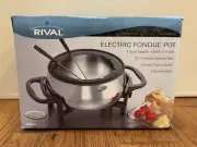 Rival Stainless Steel Gourmet Electric Fondue Pot 3 Quart - Brand New