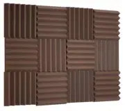 2" Brown Acoustic Wedge Soundproofing Studio Foam Tiles 12 Pack