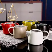 在飛比找蝦皮商城精選優惠-陶瓷茶壺 帶蓋帶不鏽鋼濾網 家用茶壺 咖啡壺