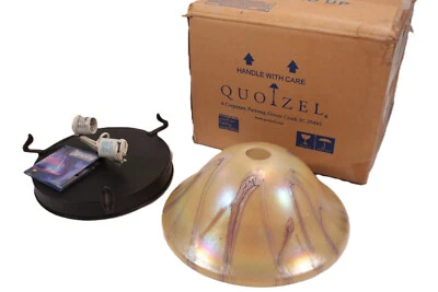 Todd Phillips Blown Art Glass Quoizel Ceiling Light Fixture Lamp Shade Signed
