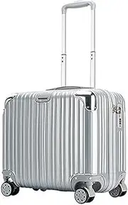 [Wnota] Trolley Suitcase 18inch Luggage Light Hard Edge Suitcase Small Boarding Carry On Luggage Suitcase Luggage Suitcase (Color : Sliver, Size : 18inch)