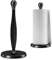Umbra Tug Modern Stand Up Paper Towel Holder – Easy One-Handed Tear Kitchen Paper Towel Dispenser with Weighted Base for Standard Paper Towel Rolls, Metallic Black Kitchen