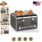 Efficient 4-Slice Toaster with Dark Metallic Finish & Independent Controls