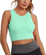 [Generic] Open Back Sports Bras for Women Sports Racerback High Bra Longline Bra Crop Wireless Yoga Built Bra Women's Impact Sports in Bra Top Tops Yoga Bra Extra Small Sports Bra