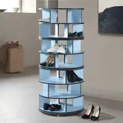 Kings Brand Furniture - 7-Tier Rotating Revolving Lazy Susan Shoe Rack, Blue