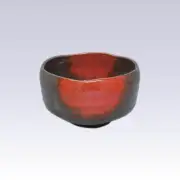 Mino-yaki - Matcha bowl - RED BLOW-TENMOKU