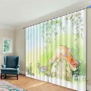 Mushroom Small House 3D Curtain Blockout Photo Printing Curtains Drape Fabric
