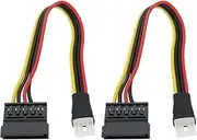 eMagTech 2pcs 4Pin FDD Floppy Male to 15Pin Sata Female Adapter Converter Cord Extension Cable for Power Supply Compatible with Floppy Drives and SATA Power 22cm