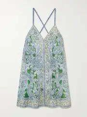 [Zimmermann] Zimmermann - Ottie Swing Paisley-print Linen Mini Dress - Green - 4 4 Green