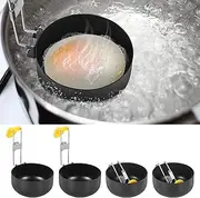 4Pcs Egg Poacher Pan Nonstick Poached Egg Maker with Collapsible Hang Ear,Poaching Eggs Cooker Food Grade Egg Boiler Poachers Cookware