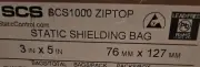SCS 1000 Static Shielding Bags 3" X 5" Zip Top 76mm X127mm ~ Lead Free 100 COUNT