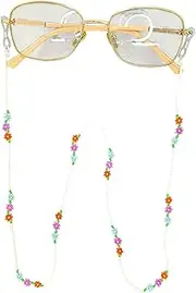 [Generic] Colorful Flowers Beaded Eyeglass Chain, Glasses Chains for Women, Beaded Glasses Chain, Handmade Chain for Glasses, Crochet Eyeglass Chain, Eye Jewelry