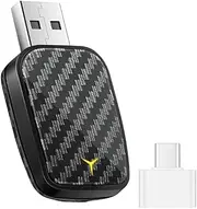 Wired to Wireless Carplay & Android Auto Smart Mini Box USB Plug and Play 2 in 1 Dongle Voice Control -Compatible 5.0 WiFi Auto Connect OTA Online Upgrade for Wired CarPlay Android Au