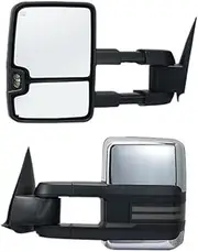 1Pair Towing Mirror Power Heated Temp Sensor With Signal Light Tow Mirrors Compatible For Chevrolet Silverado 2003-2014/GMC/Cadillac(2003-2007)