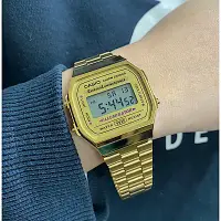 在飛比找Yahoo奇摩購物中心優惠-CASIO 城市光廊數位腕錶 (A-168WG-9)-【金色