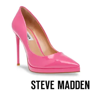 STEVE MADDEN-KLASSY 素面漆皮尖頭高跟鞋-桃粉色
