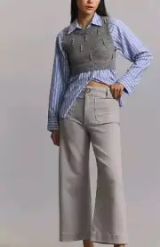 The Colette Cropped Wide-Leg Jeans by Maeve Sz 25 Nwts