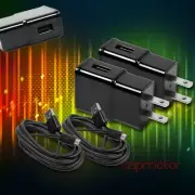 2X 2A TRAVEL ADAPTER+10FT MICRO USB CABLE CHARGER BLACK GALAXY S4 NOTE 2 NEXUS 4