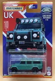 MATCHBOX LAND ROVER DEFENDER 110 MODELS 2021 Best Of UK New Green Land Rover