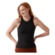 Athleta Conscious Built-In Bra Tank Top Black Knit Sleeveless Athletic Top Sz S