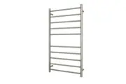 Radiant RTR02 Round Bar Heated Towel Rail - 600 x 1100mm - Brushed Nickel - Stainless Steel- Bottom Left/Top Right Wiring